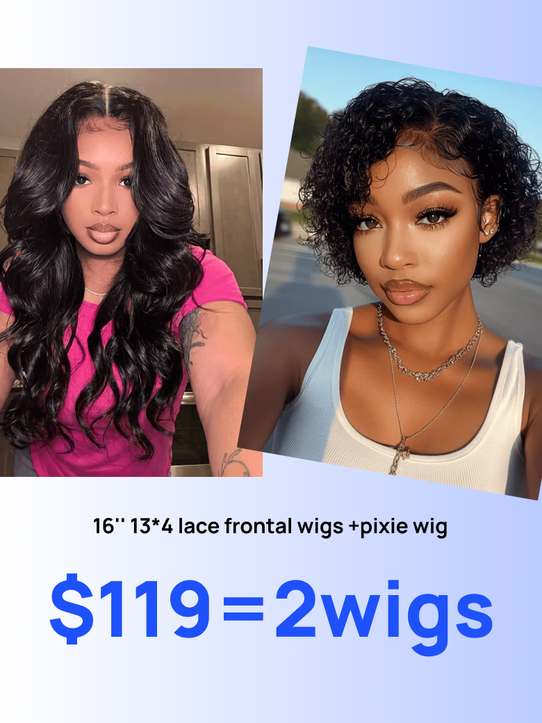 Nadula BOGO Free| 13*4 lace frontal body wave and bob wig with bangs