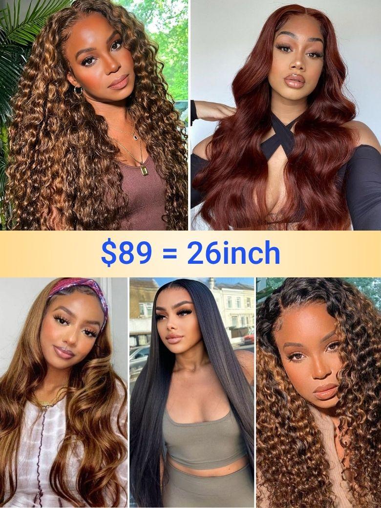 $89=26inch | Nadula Flash Sale Ombre Headband Wig 7x5 and 13x4 Lace/ V/ U Part Glueless Human Hair Wigs