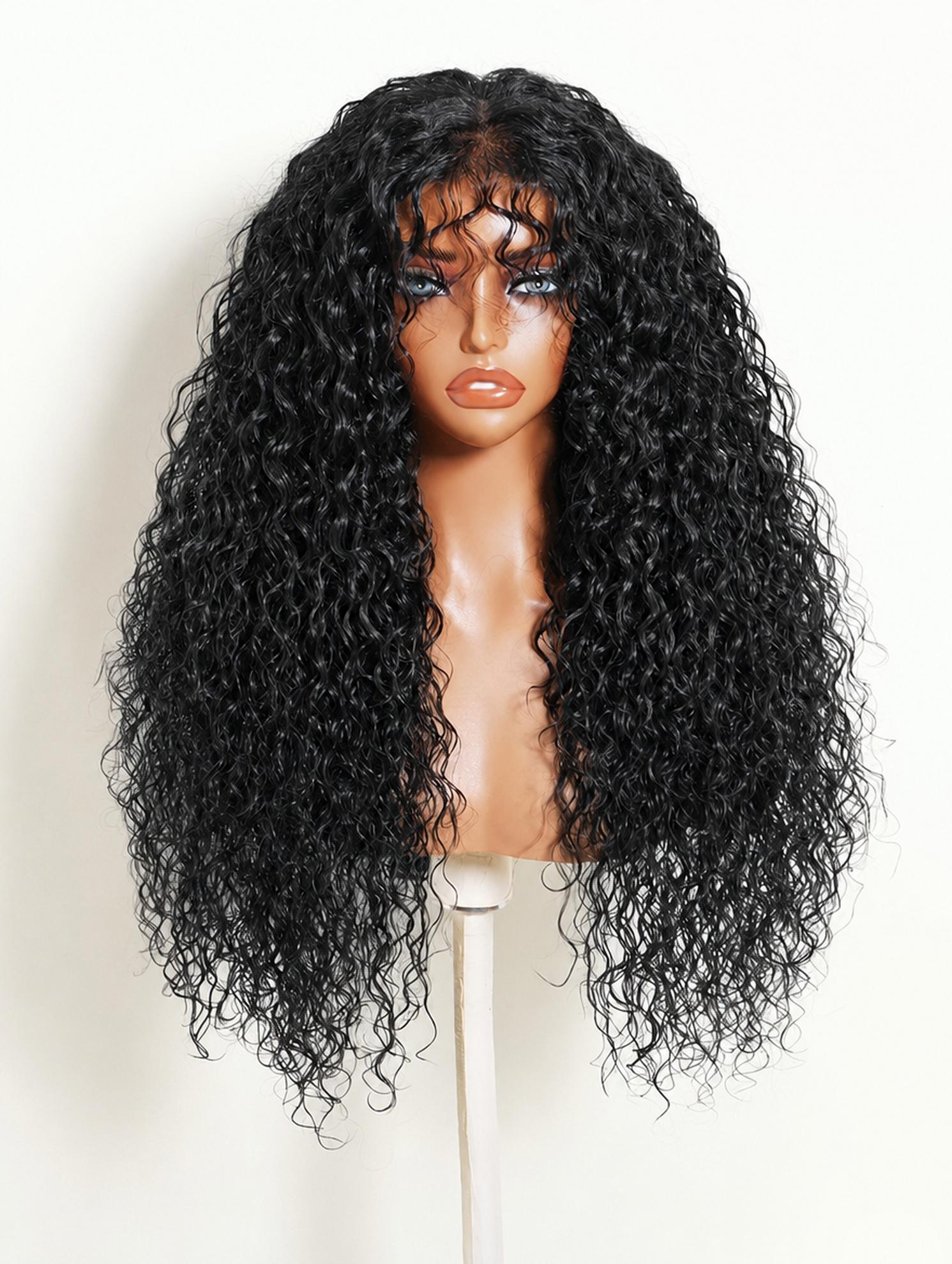Nadula 7x5 Natural Bouncy Curl With Bangs Effortless Shaggy Waves Put On And Go Glueless Human Hair Wig