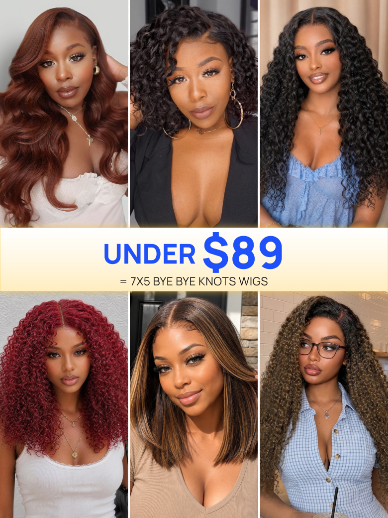 All Under $89 | Nadula Bye Bye Knots Wigs Flash Sale 7x5 & 13x4 Elastic Drawstring Wig Soft Human Hair Wigs Weekend Sale