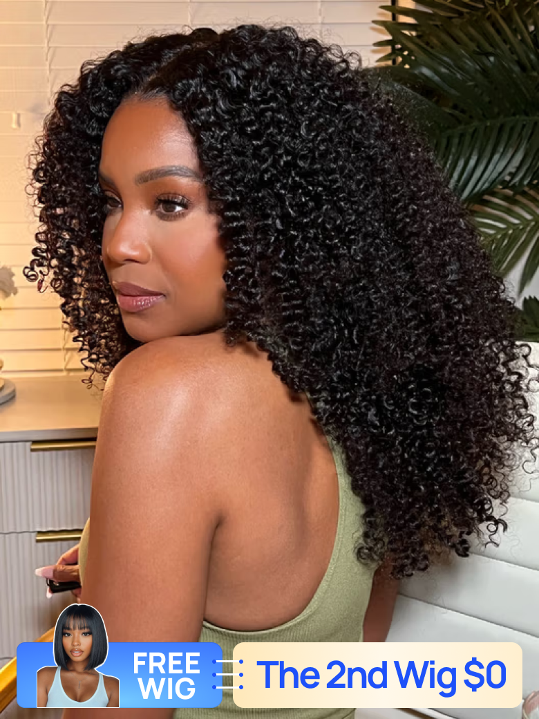 The 2nd Wig $0| Nadula v part and 7*5 kinky curly human hair wigs on sale