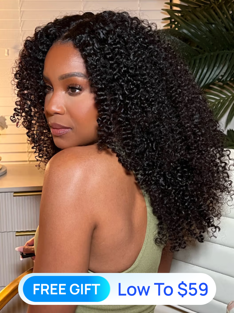Nadula Flash sale 7x5 Kinky Curly Wig with Curly Edges Wigs Put On And Go Wigs Glueless Human Hair Wigs