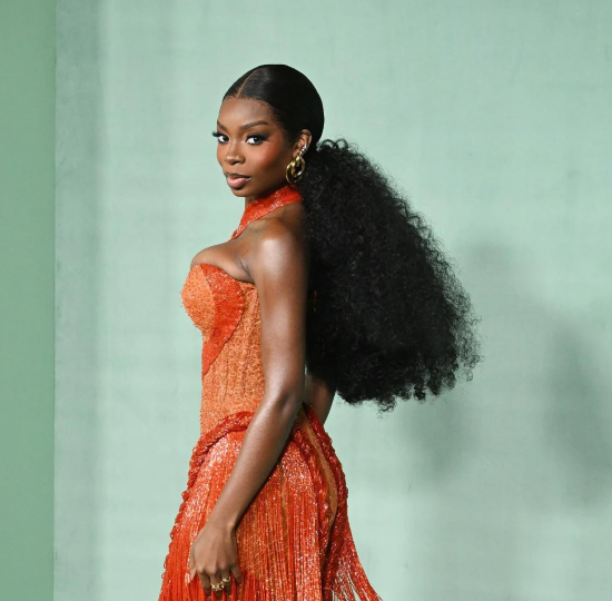 Olandria Carthen kinky curly low ponytail