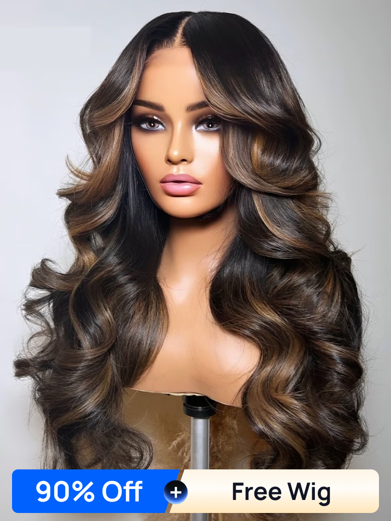 90%OFF+FREE WIG | Nadula Flash Sale 7*5 Mocha Brown Highlight Wig 7x5 No Slip Wig Loose Body Wave Wig