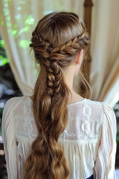 Medieval Low Ponytail with Braid