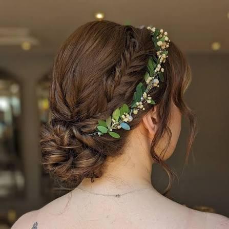 Medieval Low Bun with Side Braid