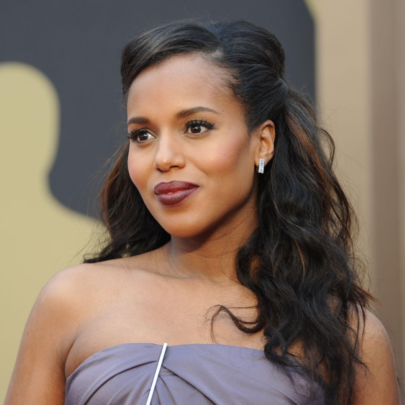 Kerry Washington half up half down hairstyle