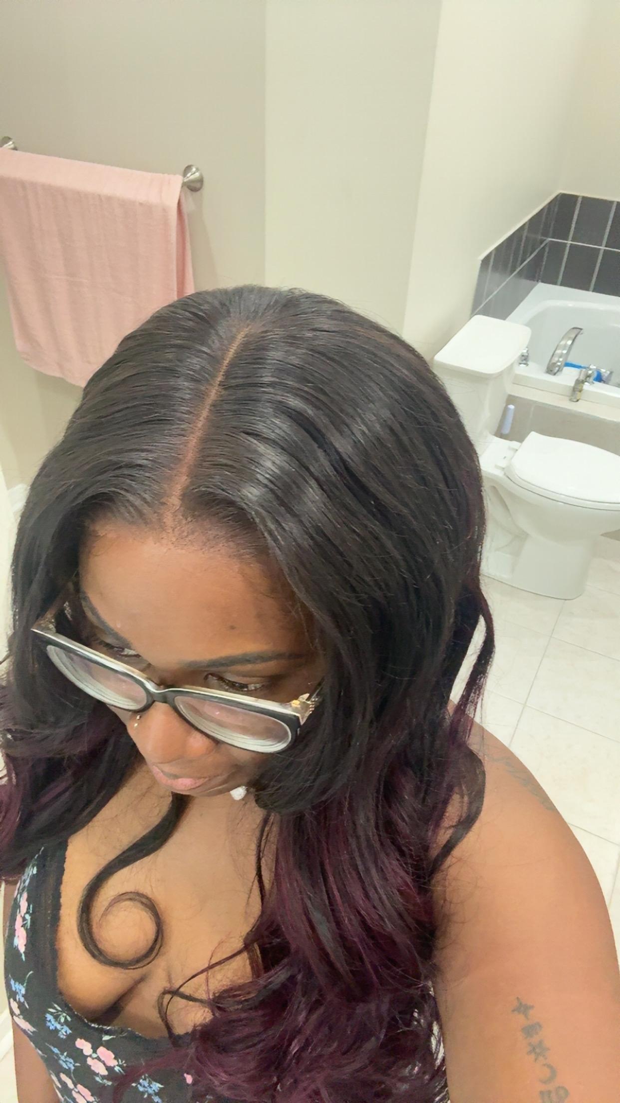 
    Nadula 7x5 Bye Bye Knots Loose Wave Wig Burgundy Highlight Closure Wig 150% Density Pre-sale