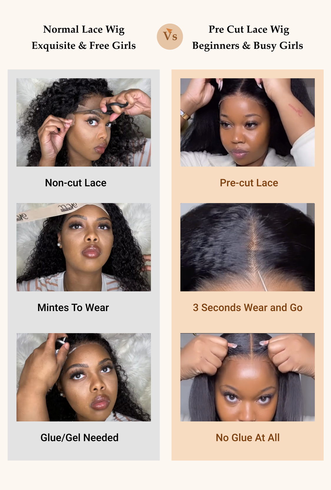 nadula normal va pre cut lace