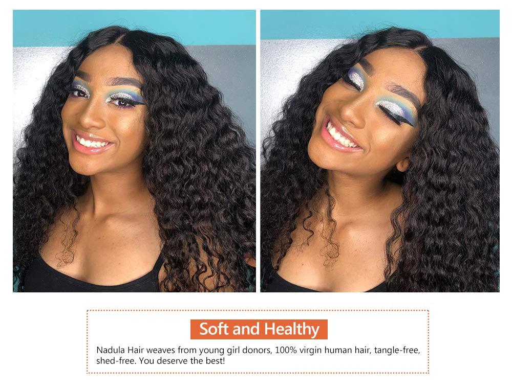 Deep Wave Virgin Hair Weave With Lace Closure