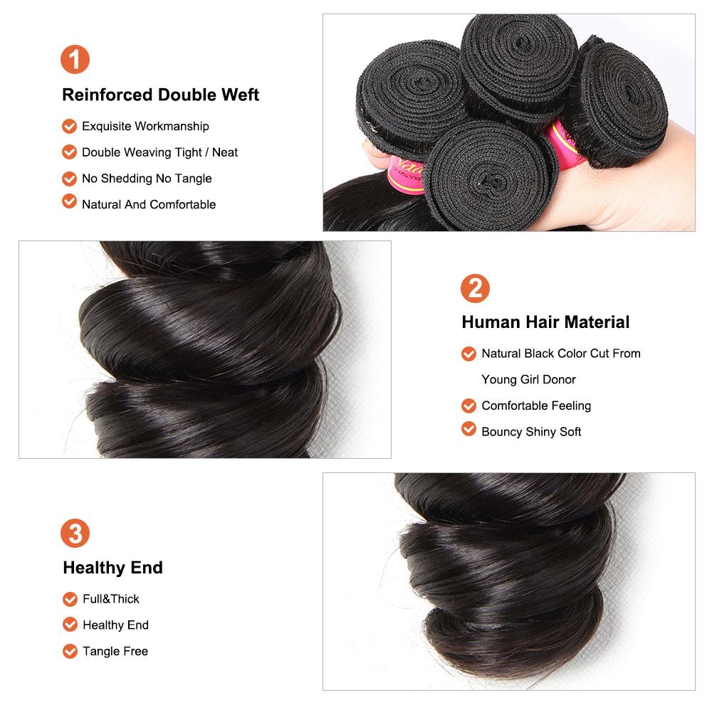 Loose Wave Hair Brazilian Human Hair Weave
