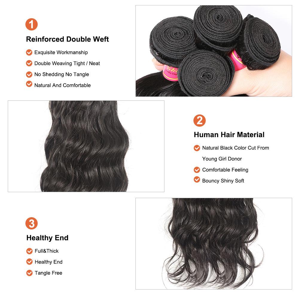 
        Nadula Real Virgin Brazilian Hair Weave Natural Wave 1 Bundle Brazilian Human Hair    