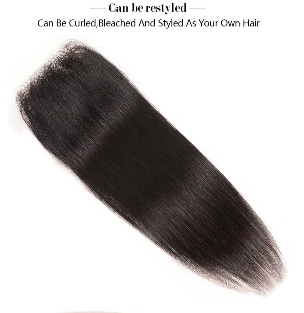 Nadula Transparent 4*4 Lace Closure Straight Free Part 100% Virgin Human Hair