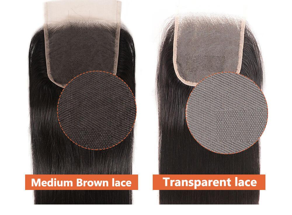 Nadula Transparent 4*4 Lace Closure Straight Free Part 100% Virgin Human Hair