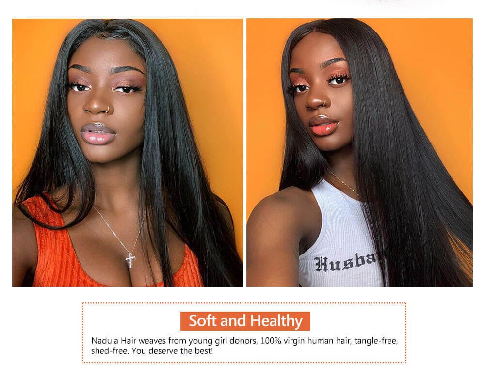Nadula Transparent 4*4 Lace Closure Straight Free Part 100% Virgin Human Hair