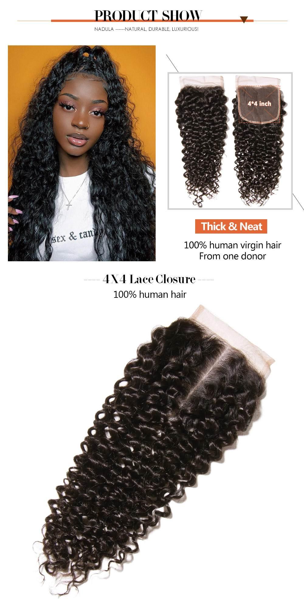 Lace Closure Curly 100% Virgin Human Hair