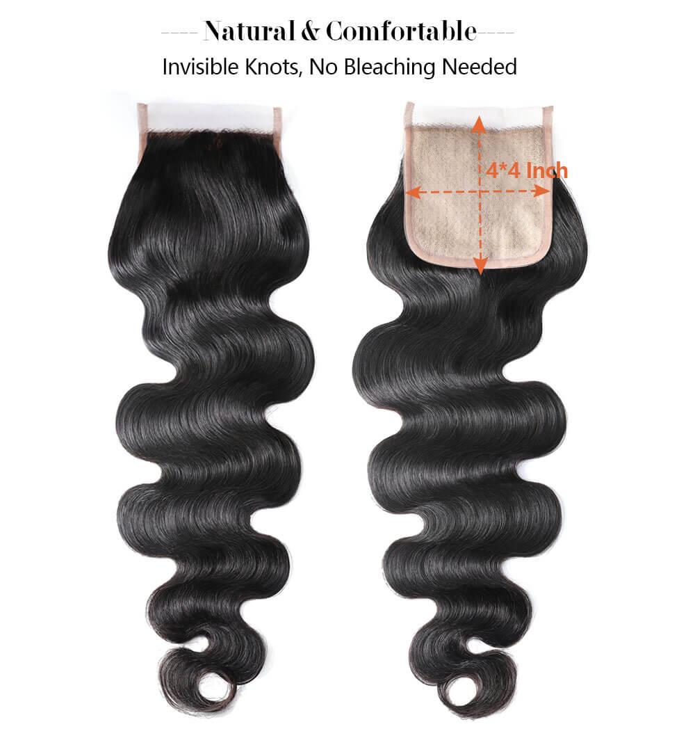 
        Nadula Middle Part Body Wave Closure with 3 Bundles Hair Weave 100% Virgin Human Hair    