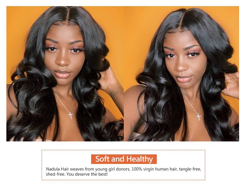 Body wave human hair weaves with lace frontal