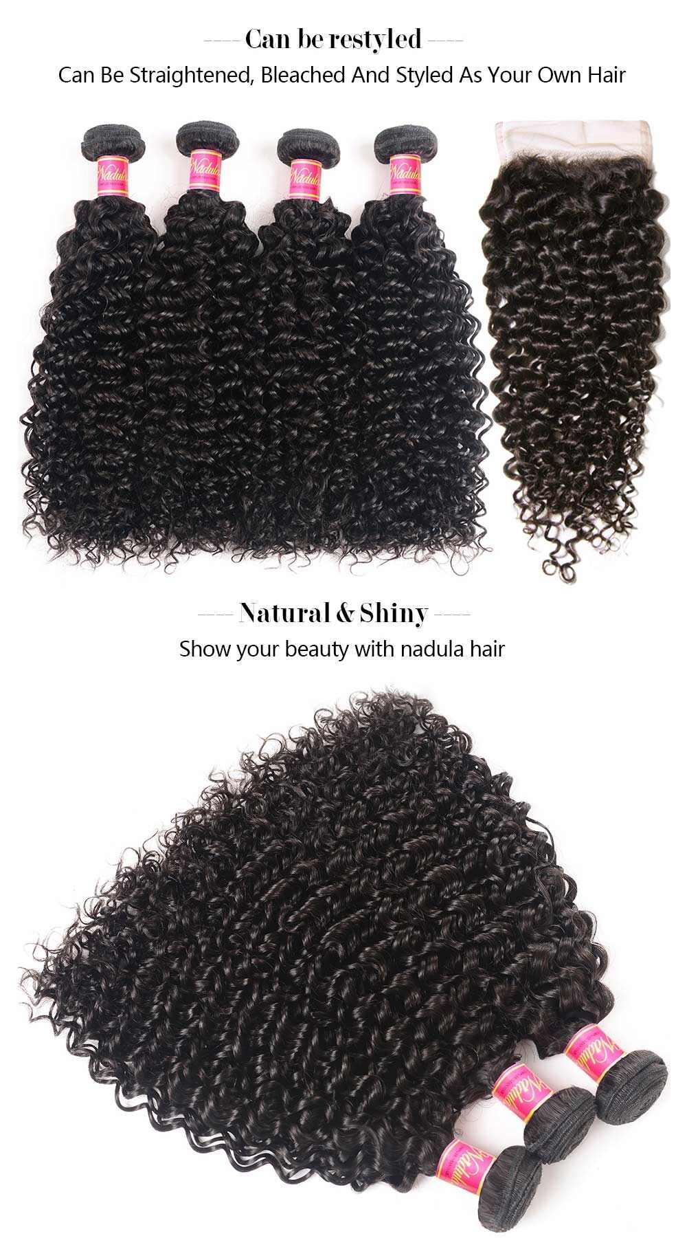Curly Virgin Hair Weave With Lace Closure