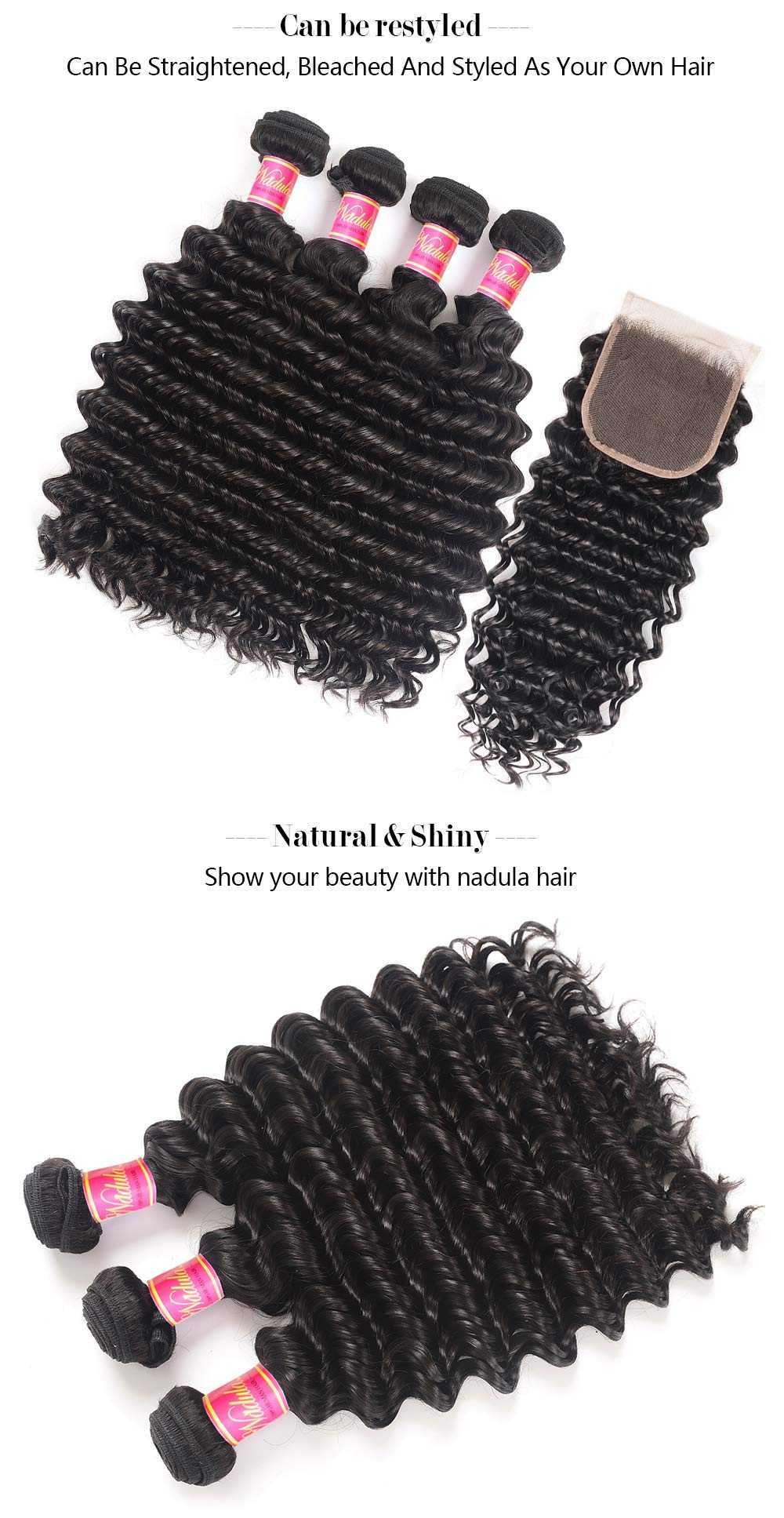Deep Wave Virgin Hair Weave With Lace Closure