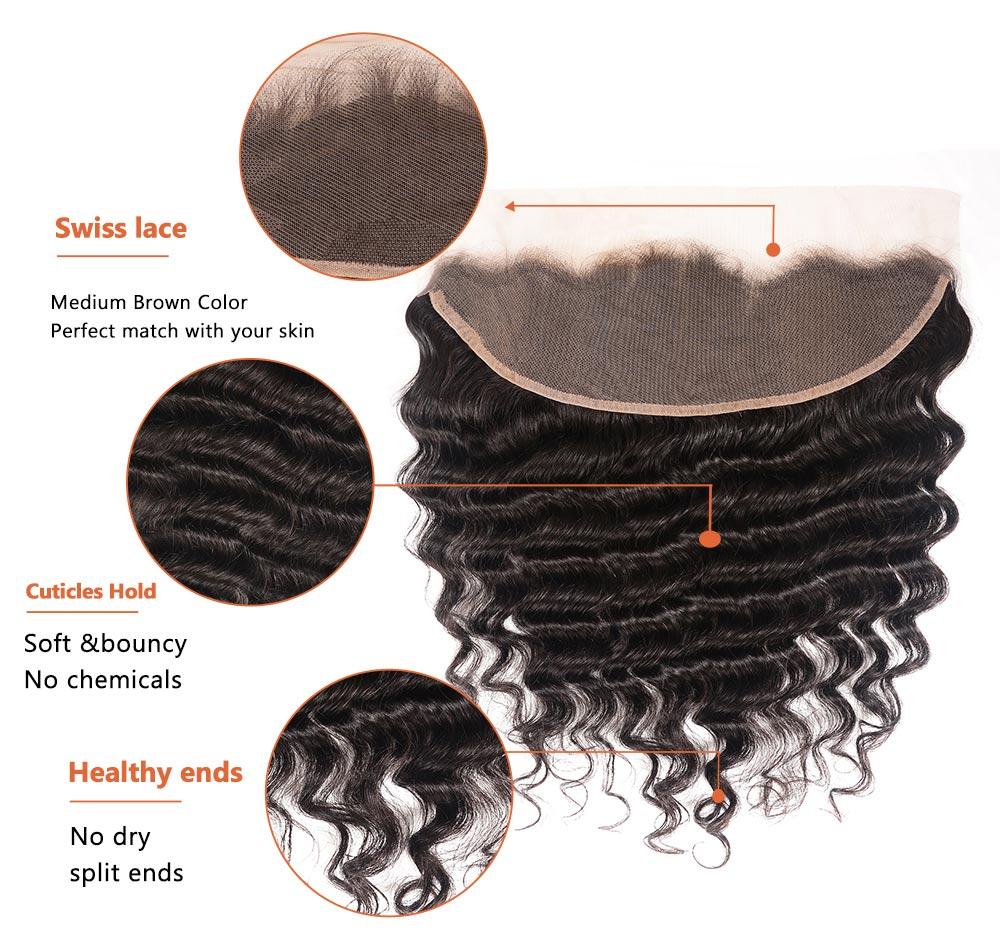 Loose Deep Virgin Hair With Lace Frontal