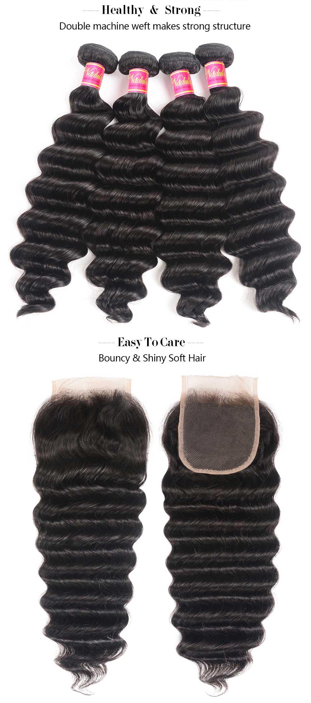 Loose Deep Wave Bundles With 4x4 Lace Closure
