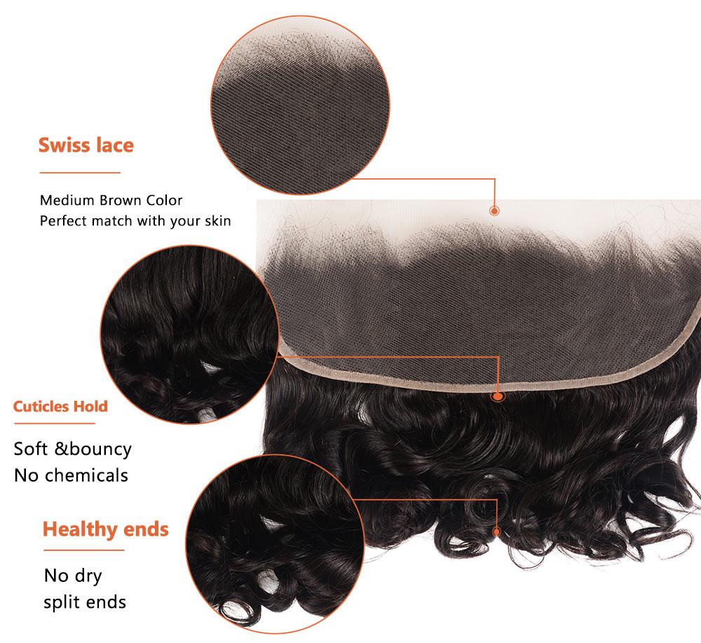 13X4 Lace Closure Frontal Human Hair Weaves