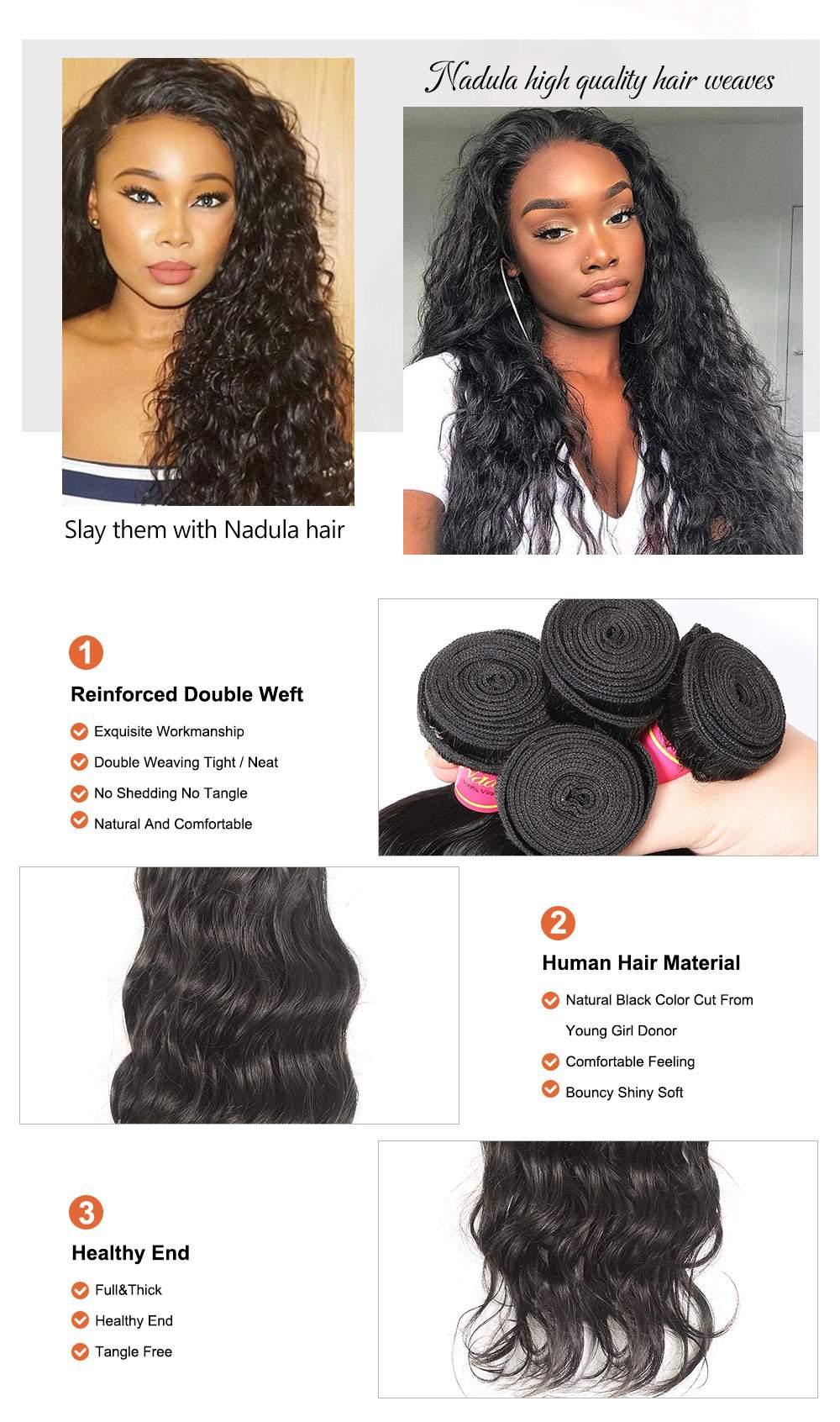 13x4 lace frontal Natural Wave Virgin Hair Weave