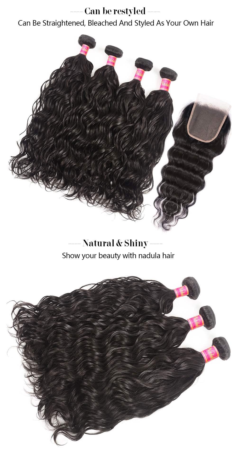 Virgin Hair Natural Wave With 4*4 Lace Closure