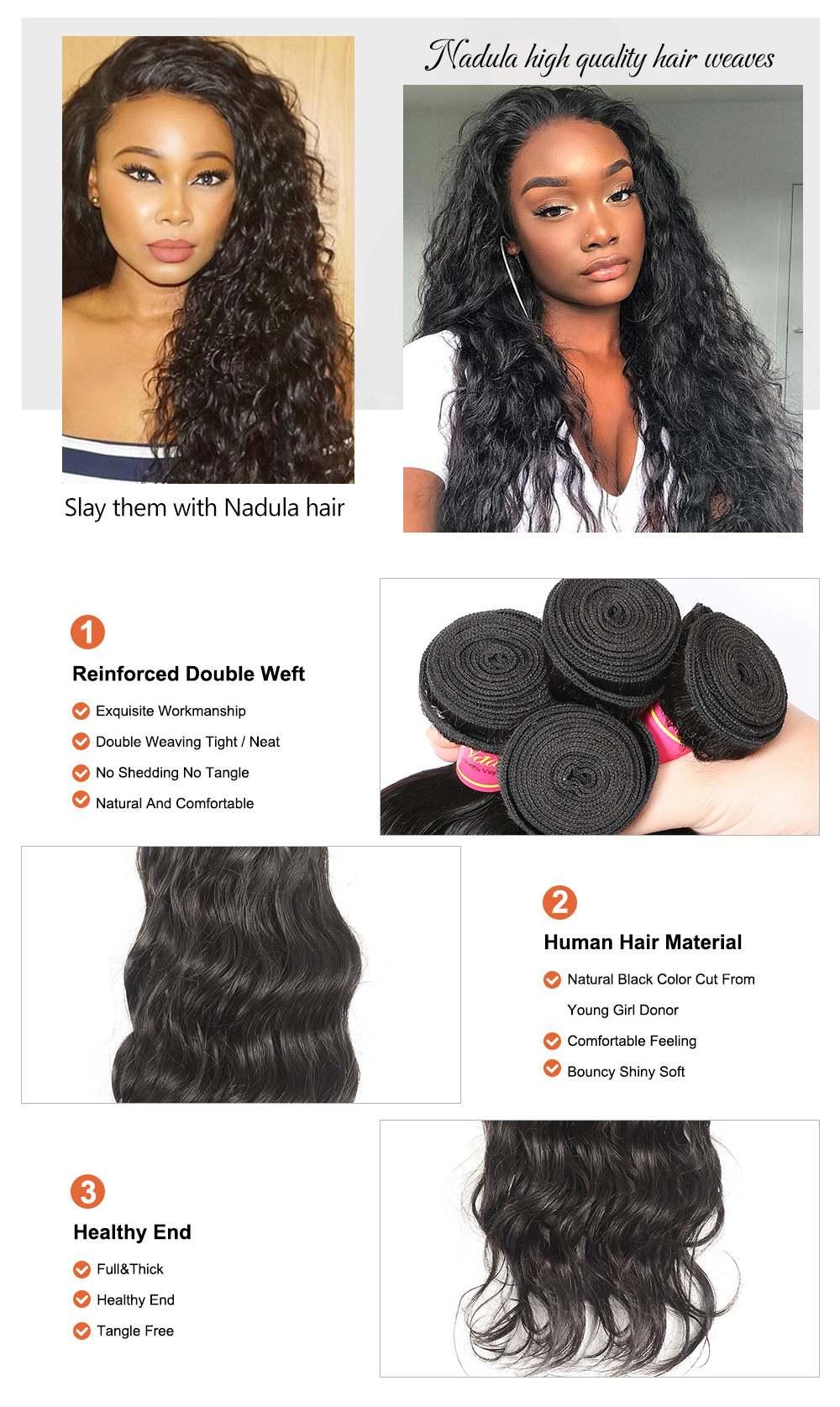 Virgin Hair Natural Wave With 4*4 Lace Closure