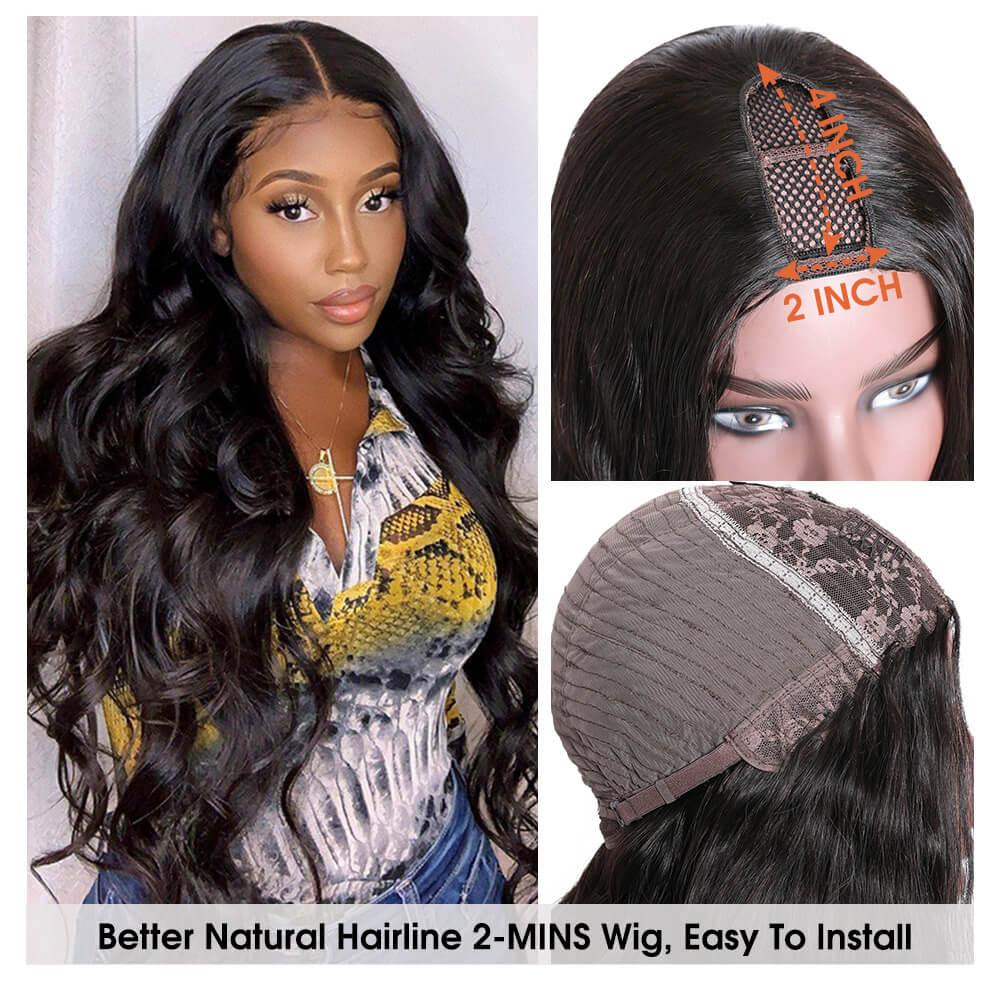 
        Nadula U Part Wig Body Wave U Part Human Hair Wigs 150% Density Glueless Natural Looking Hairline    