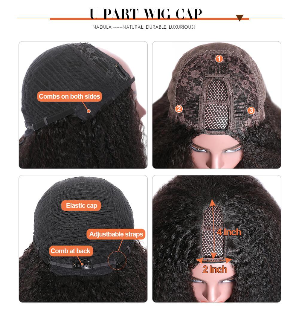 
        Nadula U Part Wig Body Wave U Part Human Hair Wigs 150% Density Glueless Natural Looking Hairline    