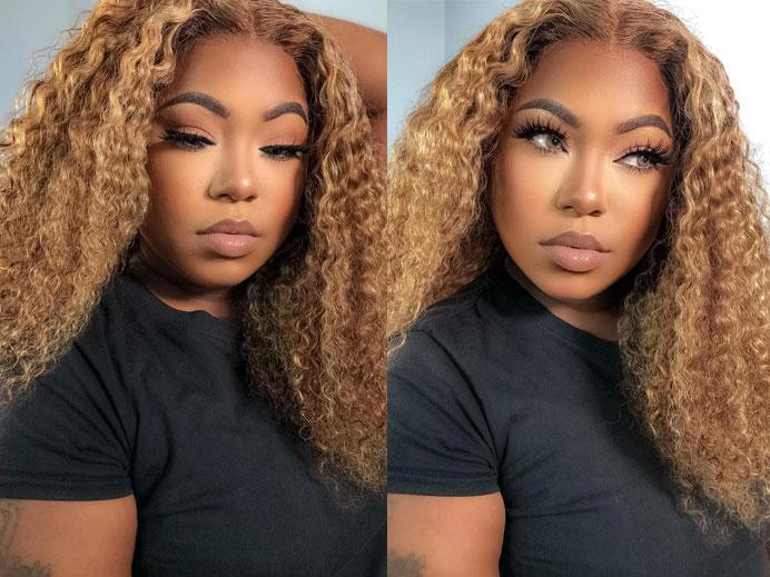 Chocolate Brown Curly Lace Wigs